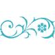 INDIGOS UG 4051095168492 Wandtattoo/Wandaufkleber - E21 Abstraktes Design Tribal/schöne Minimalistische Blumenranke mit Punkten und Großer Blüte 240 x95 cm - Türkis, Vinyl, 240 x 95 x 1 cm