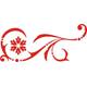 INDIGOS UG 4051095220572 Wandtattoo/Wandaufkleber - E34 Abstraktes Design Tribal/schöne Pflanzenranke mit großer Blüte und Punkten zur Verzierung 240x104 cm - rot, Vinyl, 240 x 104 x 1 cm