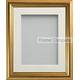 Frame Company Goldener Bilderrahmen, Eldridge Range, 30 cm x 25 cm mit elfenbeinfarbenem Passepartout für Bildgröße 15 cm x 10 cm