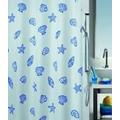 Spirella Concha Marine Textil-Duschvorhang Polyester 240x200 cm weiß/blau