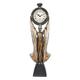 Design Toscano Skulpturale Uhr Fortunas Muse, Harz, Bronze, 9 x 12.5 x 45.5 cm