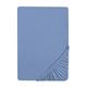 biberna 77144 Jersey-Stretch Spannbetttuch, nach Öko-Tex Standard 100, ca. 140 x 200 cm bis 160 x 200 cm, blau