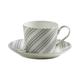 Maxwell & Williams S84002 Art Deco Tasse mit Untertasse, Kaffeetasse, gestreift, in Geschenkbox, Porzellan