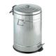 WENKO 18688100 Treteimer New York Easy Close 20 Liter - Absenkautomatik, Fassungsvermögen 20 L, verzinktes Metall, 31 x 47.5 x 31 cm, Silber