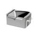 Premier Housewares Aufbewahrungsbox zusammenfaltbar Größe S 35x25x19 cm grau mit weißen Griffen