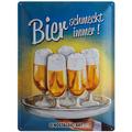 Nostalgic-Art 23139 Open Bar - Bier schmeckt immer Tablett, Blechschild 30x40 cm