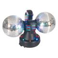 Naeve Leuchten Disco-Lampe / Tisch-Spiegel Rotor / 32 LED mit Farbwechsler / 12 V / 600 mA / 50 Hz / Ein Aus Schalter / 36 cm / 21 cm / ø 21 cm / Kugel - 11 cm / Spiegel Kunststoff / mit Motor, schwarz bunt 539261