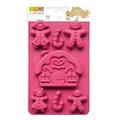 Unbekannt Scrapcooking 3144 Lebkuchen-Familie, Backform aus Silikon, Rosa, 31,5 x 17,5 x 1,5 cm