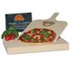 Pimotti 202_003 Schamott Pizza-/Brotback Stein, Schaufel und Anleitung mit Rezepte im Set, 4 cm