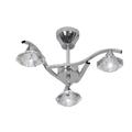 Oaks Lighting Quaid 3-Light Chrome Ceiling Light complete with Clear Crystal effect Glass Shades