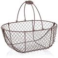 Aubry Gaspard 1010P Drahtkorb mit beweglichen Griffen, Antik-Optik, 37 x 25 x 14,30 cm