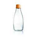 Retap ApS Wiederverwendbare Wasserflasche mit Verschluss - 0,8 Liter, Deckelfarbe:Orange