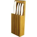 Kyocera Bamboo Block mit 4 GEN White Messern Messerblock, Bambusholz, Bambus Holz, 34 x 12,3 x 6,6 cm, 5-Einheiten