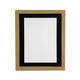 Frames by Post 25 mm breiter eichenfarbener H7 Bild-/Fotorahmen mit schwarzem Passepartout A für Bildgröße A4, Plastikscheibe