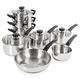 Morphy Richards Equip Stieltopf-Set, Edelstahl, edelstahl, edelstahl, 8er-Set