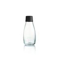 Retap ApS 0.3 Litre Small Borosilicate Glass Water Bottle, Black