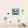 Walpus Wand Aufkleber Sticker 3D Fenster Aussicht Pusteblume Schmetterling Pottwal Mauer Abzieh Sticker Kinderzimmer Dekoration