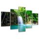 Visario Leinwandbilder 5520 Bild auf Leinwand 160 x 80 cm Wasserfall 5-teilig