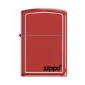 Zippo 2.003.636 Feuerzeug rot matt mit schwarz Logo und weiß Border, Classic Colors