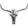 Kare Deko Geweih Scull Horn Alu Big Accessoires, Metall, Silber, 28 x 65 x 76 cm