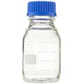 DURAN 218013651 Laborflasche, GL 45, mit Teilung, Schraubverschluss und Ausgiessring (PP), 250 mL, Klar (10-er Pack)