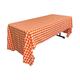 La-Leinen Gingham Tischdecke rechteckig mit, Polyester, orange/weiß, 152.4 x 305 x 0.04 cm