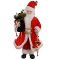 WeRChristmas 40 cm Große Figur Weihnachtsmann mit Sack Weihnachtsfigur Weihnachtsmänner Weihnachtsdeko