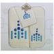 Westward Ho!. 3-teilig gekämmte Baumwolle Superweicher Abacus Geschenk Handtuch-Set 420 gsm, Set 3-Eltern Cream/Blue