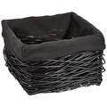 Compactor RAN5222 Aufbewahrungskorb Crazy Weaving aus Weide, geflochten, Futter, Large, 28 x 28 x 18 cm, schwarz