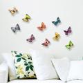 Walplus - Wandtattos Bunte 3D Schmetterlinge Lebendig Scheinender Effekt 10 Aufkleber Sticker