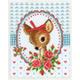 Vervaco Zählmuster Bambi mit Rosen Zählmusterpackung-Stickpackung im gezählten Kreuzstich, Baumwolle, Mehrfarbig, 19 x 24 x 0.3 cm