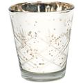 Insideretail 700453-4-6 Teelichthalter mit Distressed Blattsilber, 10 cm, 6-er Set, mercury Glas silber