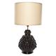 SIGNATURE HOME COLLECTION Keramiklampe mit Stoffschirm, Tischlampe, 40 x 40 x 71 cm, Keramik schwarz, Schirm in creme CI-N/1000/55+CO-SI-A410