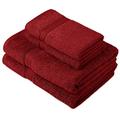 Pinzon by Amazon Handtuchset aus Baumwolle, Cranberry-Rot, 2 Bade- und 2 Handtücher, 600g/m²