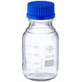 neoLab E-1430 Laborflaschen, GL 45, 250 mL, Iso-Gewinde, Kappe + Ausgießring (10-er Pack), Borosilikatglas, autoklavierbar, Schraubverschlusskappe aus PPN, Ausgießring