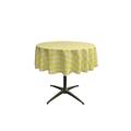 LA Linen Poly Checkered Round Tablecloth, Polyester, Light Yellow/White, 147.32 x 147.32 x 0.04 cm