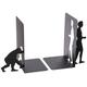 Doiy DYBOOKEBL Buchstützen Evolution Bookends, 2-er Set, 17,5 x 11 x 0,3 cm, Metall, Schwarz