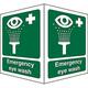 Seco Schild mit Aufschrift "Emergency Eye Wash On Each Face", 150 mm x 200 mm, 1 mm, halbstarrer Kunststoff