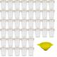 Viva Haushaltswaren - 42 x Kleines Becherglas/Marmeladenglas 80 ml mit silberfarbenem Deckel, Vorratsdosen Set als Einmachgläser, Gewürzgläser, für Kuchen im Glas Etc. verwendbar (inkl. Trichter)
