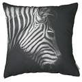 Linne 808321 Kissenhülle Zebra, 45 x 45 cm, schwarz