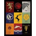 Pyramid International Game of Thrones (Sigils) 30x40 cm gerahmter Druck, 250GSM PAPERWRAP MDF, Mehrfarbig 44 x 33 x 4 cm