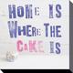 Howard Shooter Home is Where The Kuchen ist Leinwand Drucke, Polyester, Mehrfarbig, 40 x 40 cm