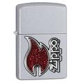 Zippo 60000439 rot Flamme Feuerzeug, Messing, Edelstahloptik, 1 x 3,5 x 5,5 cm