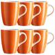 Mäser, Serie Swoon, Kaffeebecher 37,5 cl, im 6er-Set, Porzellan Teller Set in der Trendfarbe ORANGE