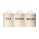 Premier Housewares Sketch Tee/Kaffee/Zucker Kanister, cremefarben, 3 Stück