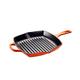 Le Creuset Gusseisen Grillpfanne Signature, quadratisch 26 cm, ofenrot