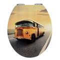 Wenko 21596100 WC-Sitz Vintage Bus - Metal Plate Oberfläche, Absenkautomatik, Metall, mehrfarbig