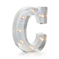 Darice LED Metal-Buchstabe C, Metall, Silver, 25.5 x 19 x 5 cm