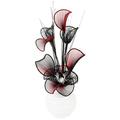 Flourish 813, gespritzter 791261 Vase, Rot/Schwarz, Mini-Blume, Weiß