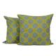 LJ Home Fashions Geometrische Quadratisch Laurel Kissen Set, Baumwoll-Mischgewebe, Grau/Gelb, 43 x 43 cm, 2 Stück